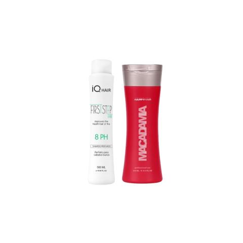 Набор Happy Hair Macadamia Gloss 100/150 мл (ШГО Фруктовый зелёный+кератин)