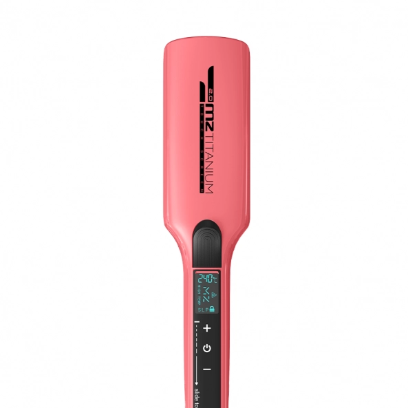 Утюжок MZ Titanium 2.0 коралловый, черные пластины, матовый