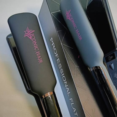 Утюжок титановые пластины Iconic Hair Черный матовый