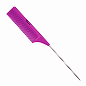 Карбоновая расческа с хвостиком MEGAPRO пурпурная