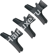 Зажимы для волос DEWAL "Бабочка" черные пластиковые 8 см 12 шт