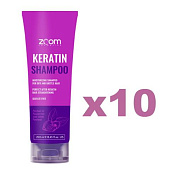 Шампунь-уход безсульфатный для домашнего ухода ZOOM Keratin Shampoo 10 шт