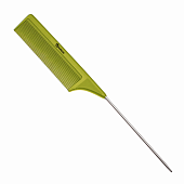 Карбоновая расческа с хвостиком MEGAPRO зеленая