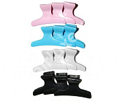 Зажимы для волос DEWAL "Бабочка" цветные пластиковые 8 см 12 шт