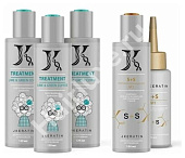 Комплект "Двойное восстановление и питание волос" JKeratin Treatment с комплексом S+S 120/120/120/75/150 мл