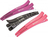 Карбоновые зажимы для волос Dewal, 12 см, цветные - 6 шт